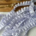 Lavender pleated satin lace trim with lilac ruffles for Lolita DIY craft decoration - Single Edge Pleat / Lilac Style No 2