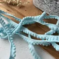 Cinta de pompones azul claro para decoración de ropa DIY y accesorios de artesanía - Azul claro