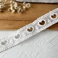 Pizzo in cotone ricamato bianco a forma di cuore per cucito fai-da-te e vestiti - Stile Cuore Traforato (1#)
