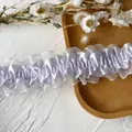 Nastro di pizzo elastico lavanda con finitura in raso e organza per cucito fai-da-te - Lilla