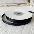 Rotolo di nastro di raso nero da 0,6 cm per fiocchi fai-da-te e accessori per abiti - Nero