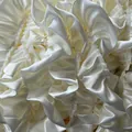Weiße zweilagige Satin-Rüschenspitze mit feinen Faltenkanten für DIY-Bastelarbeiten - Standardversion - Beige