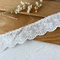 Pizzo di cotone bianco ricamato con farfalle per cucito fai da te e abbigliamento - Stile Ricamo a Fiocco