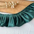Dunkelgrüne Satin Rüschenborte aus Plissee für Bekleidungssaum und DIY Bastelarbeiten - Standardversion - Dunkelgrün
