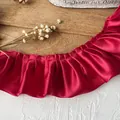 Dunkelroter Satin-Rüschenbesatz mit glänzendem Finish für DIY-Nähen und Saumkanten - Standardversion - Rot
