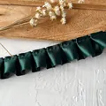 Deep green satin pleated organza ribbon trim for DIY clothing and crafts 2.5cm - Dark Green