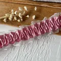 Bordo in pizzo elastico rosa e bianco con raso e organza per lavori fai da te - Pink and White Gauze
