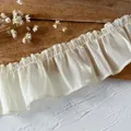 Pearlescent white ruffled lace trim accessory for DIY clothing and decorative cuffs - Pearlescent Light Style 22 (A-22)