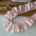 Lichtroze geplooide satijnen kant van 5cm voor DIY-projecten en kledingaccessoires - Roze