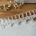 Pizzo di cotone bianco con stelle e fiocchi di neve per decorazioni di abbigliamento DIY - Stile Motivo Stella Fiocco di Neve (4#)
