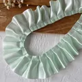 Ruban de dentelle en satin plissé vert menthe 5cm pour couture et décoration DIY - Vert menthe