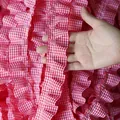 Red and white gingham ruffled lace trim for DIY sewing and dress hem decoration - No. 8 Red White Gingham Style (5760403430300)