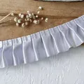 Garniture en dentelle de satin plissée lilas clair pour couture et artisanat DIY - Lilas