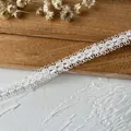 Nastro di pizzo in cotone bianco con motivo circolare per cucito fai-da-te e decori - Stile Motivo a Cerchio (12#)