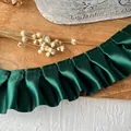 Ruban dentelle satinée plissée vert foncé 5cm pour couture DIY et décoration - Vert Foncé