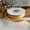 Cinta de raso naranja brillante de doble cara 1cm para lazos DIY y envoltorio manual - Naranja