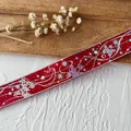 Nastro rosso con farfalle e stelle olografiche argentate per decorazioni fai-da-te - Grande Rosso Argento Farfalla Stella