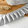 Bordure en dentelle satinée plissée gris argenté 5cm pour travaux manuels DIY - Gris