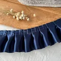 Ruban de dentelle plissé en satin bleu foncé de 5cm pour couture et DIY créatif - Bleu Marine