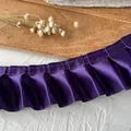 Ruban de satin plissé violet foncé pour bricolage DIY, 5cm de large, double couture - Violet Magique
