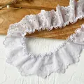 Geplooide witte hartjes kant met ruches voor doe-het-zelf naaien en decoratie - Lengte 1m - Breedte 5cm / Lila