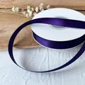 Cinta de raso de doble cara de 1 cm en color morado oscuro para manualidades y regalos - Púrpura Mágico