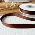 Cinta de satén marrón oscuro de doble cara para lazos DIY y envolver regalos - Café oscuro