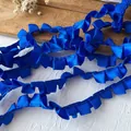 Pleated royal blue ruffled satin ribbon for DIY craft and garment accessories - Narrow Single Sided Royal Blue Ruffle Band (5#)