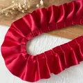 Ruban de satin rouge à froufrous de 5cm pour le bricolage et la décoration de vêtements - Rouge