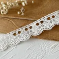 Weiße wasserlösliche Rosenspitze mit Stickerei und Ausschnitten für DIY-Bekleidung - Rosenmuster Ausschnitt Stil