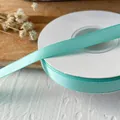 Cinta de satén de doble cara verde menta de 1cm para lazos DIY y accesorios de costura - Mint Green