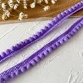 Μωβ πλισέ δαντέλα διπλής στρώσης με κρόσσια πομ-πόμ για DIY ράψιμο ενδυμάτων και χειροτεχνία - Μωβ