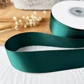 Ruban de satin vert foncé pour bouquets DIY et décoration de gâteaux de mariage - En Rouleau / Vert Foncé