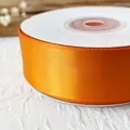 Rouleau de ruban de satin orange 2,5cm pour bricolage bouquets et décoration - En Rouleau / Rouge Orangé