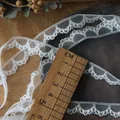 2cm white eyelash lace ribbon with scalloped edges for DIY handmade doll clothes - Style Six Ultra Narrow