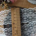 White hollow lace ribbon with floral pattern and wavy edges, 5cm width for DIY crafts - Style Seven Extra Wide