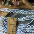 5m white eyelash scallop lace ribbon with wave edge for handmade DIY doll clothing decor - Style Ten Slim Lace