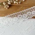 5m white floral eyelash lace trim for DIY doll clothes and decorative ribbon crafts - Style Thirteen Floral Trim