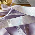 Nastro olografico lavanda con motivi a stelle argentate per fai-da-te e decorazioni - 4.5m x 2.5cm / Viola