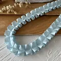 Light blue ruffled satin ribbon for DIY sewing decoration and elegant garment accessories - No.10 Satin Pressed (A) / Blue