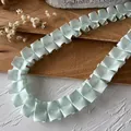 Pleated mint green lace trim ribbon for DIY dress hem and handmade sewing accessories - Style 9 Double Side Mint Green Satin Pleated Ribbon
