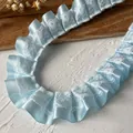 Himmelblaue Faltenborte mit weißem Netz für DIY-Bastelarbeiten und Haarschmuck - Hellblau