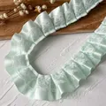 Plissiertes Morandi-Spitzenband in Hellminzgrün für DIY-Haarschmuck und Handwerk - Mintgrün