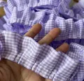 Lila-weiße Gingham-Faltenrüschen aus Spitze für DIY-Nähprojekte und Kleidung - Lila Gingham Plissee (3#)