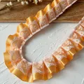 Ruban de dentelle plissée orange Morandi pour travaux manuels et vêtements de poupée - Orange