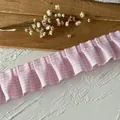 Pink and white gingham pleated lace trim for DIY projects and Lolita clothing accessories - No.7 Pink Gingham