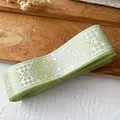 Pale green ribbon with holographic star pattern for DIY handmade accessories - Fruit Green