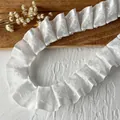 Ruban de dentelle plissée blanche de 3M pour accessoires de cheveux DIY et couture - Blanc