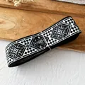 Holographic silver chessboard and star pattern on 3cm black decorative ribbon roll - Black