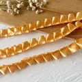 Encaje de satén plisado dorado con volantes para costura DIY y decoración de dobladillo - Naranja Talla 5 5 Metros De Largo Aproximadamente 12-15 Centímetros De Ancho.